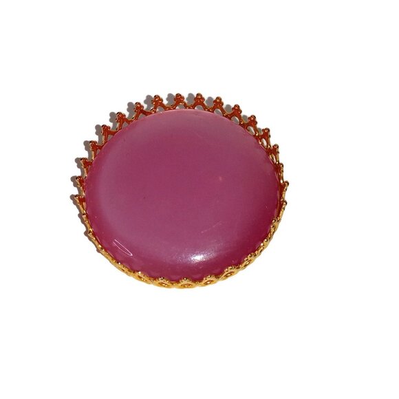 Pretty in Pink‎ Large Pink Cabochon Brooch - Picture 5 of 5